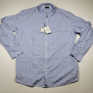 UNTUCKit 3XLT Regular Fit Men's Long Sleeve Button Up Shirt Blue Checks New